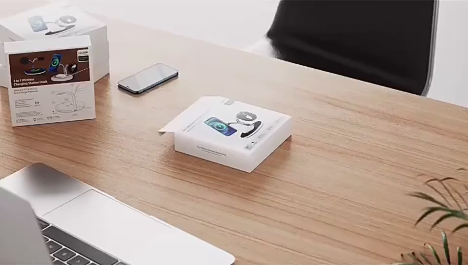 iluvtech™ 3-in-1 Magnetic Wireless Charging Station (15W Fast Charger)